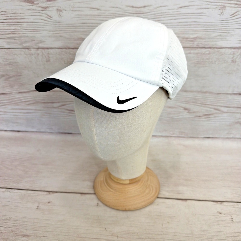 Nike Dri-FIT Club Cap Perforated White Adjustable Golf Running